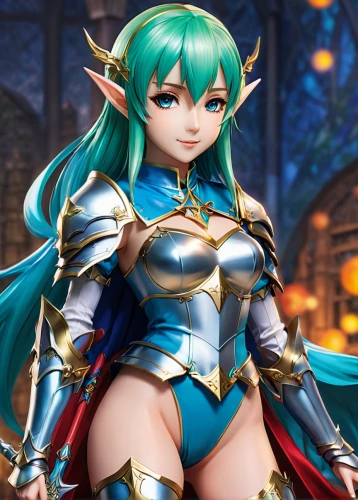 tiki,elza,aqua,alm,elf,goddess of justice,kotobukiya,ashitaba,show off aurora,hamearis lucina,fantasia,kosmea,venera,mara,6-cyl in series,lechona,female warrior,wiz,knight festival,fantasy warrior,Illustration,Japanese style,Japanese Style 03