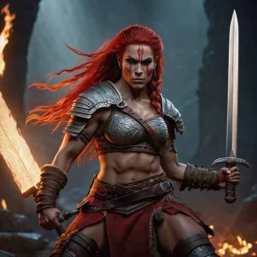 female warrior,warrior woman,barbarian,hard woman,strong woman,swordswoman,massively multiplayer online role-playing game,fantasy warrior,strong women,red chief,red skin,fantasy woman,woman strong,warrior and orc,warrior,fire siren,fiery,heroic fantasy,firedancer,huntress,Photography,General,Fantasy