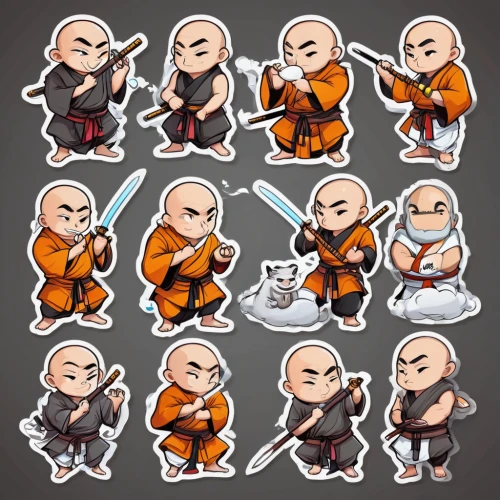 monks,monk,shaolin kung fu,buddhist monk,buddhists monks,sanshou,theravada buddhism,iaijutsu,buchardkai,martial arts uniform,fighting poses,wushu,jeet kune do,xing yi quan,wing chun,haidong gumdo,kenjutsu,kung fu,kungfu,jujutsu,Unique,Design,Sticker