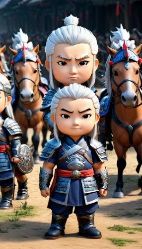 shuanghuan noble,cossacks,samurai,the terracotta army,genghis khan,horsemen,goki,hwachae,guards of the canyon,bianzhong,storm troops,yi sun sin,cavalry,lancers,massively multiplayer online role-playing game,guilinggao,witcher,khlui,musketeers,sensoji,Unique,3D,3D Character