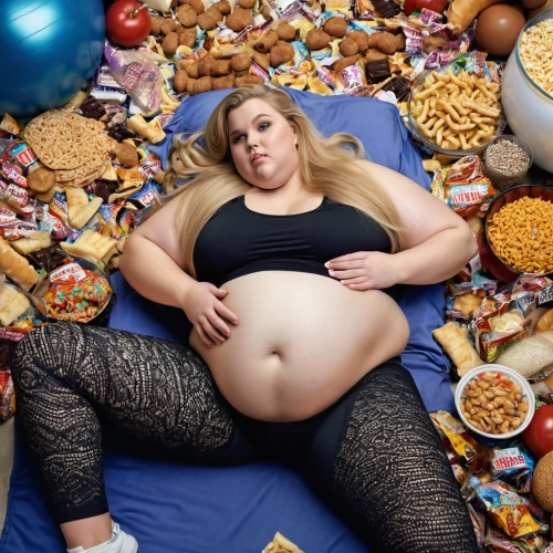 diet icon,plus-size model,gluttony,gordita,junk food,plus-size,woman laying down,fat,woman eating apple,pile of sugar,cornucopia,buffet,keto,the girl is lying on the floor,food collage,girl with cereal bowl,appetite,plus-sized,calorie,cake buffet