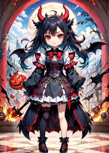 devil,blood maple,halloween background,fire devil,haunebu,halloween black cat,halloween banner,halloween witch,halloween frame,halloween wallpaper,imp,etna,fire siren,happyhalloween,poi,trick or treat,hallloween,black dragon,erika,angel and devil,Anime,Anime,Traditional