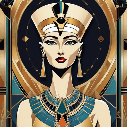 pharaonic,cleopatra,ancient egyptian girl,art deco woman,pharaoh,ancient egypt,ancient egyptian,tutankhamun,tutankhamen,pharaohs,horus,king tut,egyptian,ramses,art deco background,priestess,art deco,egyptology,maat mons,ramses ii,Illustration,Vector,Vector 18