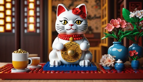chinese pastoral cat,lucky cat,japanese bobtail,chinaware,china cny,chinese teacup,huaiyang cuisine,chả lụa,decorative nutcracker,happy chinese new year,chinese art,tea party cat,sake set,bun cha,dongfang meiren,mandarin cake,chinese cuisine,chinese imperial dog,bánh bao,jiji the cat,Photography,General,Realistic