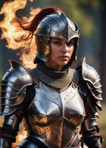 female warrior,joan of arc,warrior woman,woman fire fighter,swordswoman,knight armor,breastplate,heavy armour,equestrian helmet,massively multiplayer online role-playing game,iron mask hero,paladin,sterntaler,cuirass,armor,armour,fire angel,fire siren,crusader,fiery,Photography,General,Commercial