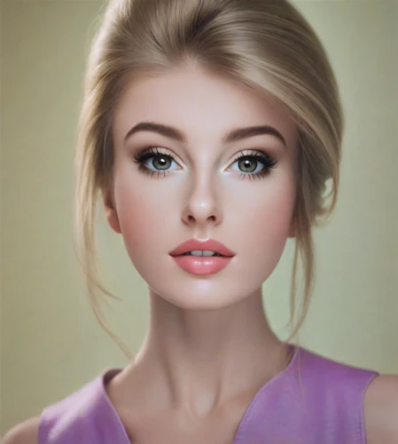 realdoll,girl portrait,digital painting,female model,doll's facial features,model years 1958 to 1967,world digital painting,romantic portrait,young woman,natural cosmetic,photo painting,portrait of a girl,blonde woman,barbie doll,fashion vector,model years 1960-63,female beauty,woman face,barbie,women's cosmetics