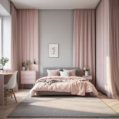 dusky pink,bedroom,gold-pink earthy colors,light pink,modern room,natural pink,soft furniture,danish room,rose pink colors,linen,dark pink in colour,pink and brown,pink dawn,canopy bed,mauve,clove pink,baby pink,neutral color,guest room,window treatment,Photography,General,Realistic