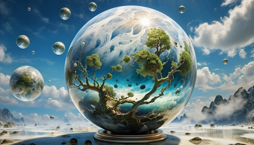 waterglobe,crystal ball,glass sphere,mother earth,crystal ball-photography,3d fantasy,fantasy picture,terraforming,fantasy art,snow globes,fantasy landscape,snowglobes,fractals art,crystal egg,fantasy world,the earth,spring equinox,bird's egg,fractal environment,floating island,Photography,General,Realistic