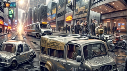 world digital painting,new york taxi,taxicabs,sci fiction illustration,taxi stand,city car,street car,city scape,taxi,fantasy city,yellow taxi,post apocalyptic,digital compositing,city cities,metropolises,smart city,urbanization,post-apocalyptic landscape,cities,black city