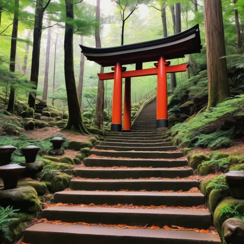 japanese shrine,淡島神社,torii,shinto shrine,fushimi inari-taisha shrine,japan landscape,beautiful japan,kumano kodo,koyasan,japan garden,fushimi inari shrine,japanese architecture,senbon torii,kyoto,shinto,tsukemono,torii tunnel,theatrical scenery,japanese background,ginkaku-ji,Illustration,Paper based,Paper Based 06