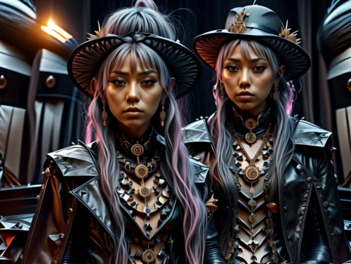 steampunk,valerian,mirror image,black pearl,streampunk,fashion dolls,harajuku,angels of the apocalypse,mirrors,meridians,hatter,mannequins,asian conical hat,leather hat,gothic fashion,galaxy express,mirrored,dollhouse,scifi,the hat-female