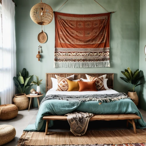 boho,boho art,boho background,canopy bed,teal and orange,guest room,moroccan pattern,airbnb icon,bedroom,shabby-chic,guestroom,scandinavian style,bohemian,wall decor,decor,bed in the cornfield,airbnb logo,children's bedroom,bed frame,modern decor,Photography,General,Realistic