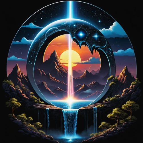 stargate,cg artwork,space art,life stage icon,chasm,star wars,portal,futuristic landscape,alien world,sci fiction illustration,alien planet,phase of the moon,lightsaber,earth rise,planet eart,starwars,game illustration,steam icon,fantasy world,fantasia,Photography,General,Realistic