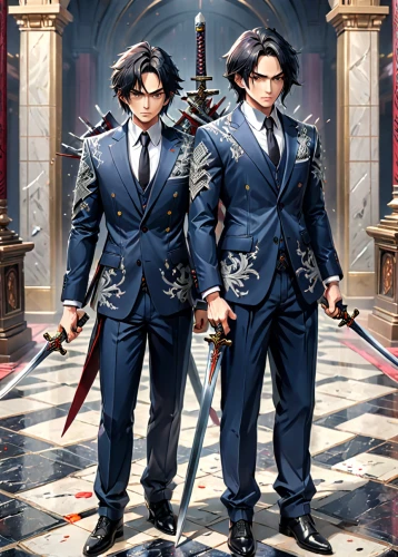 swordsmen,businessmen,business men,gentleman icons,kings,mobster couple,musketeers,suit of spades,suits,clergy,husbands,grooms,chess men,business icons,detective conan,assassins,partnerlook,gentlemanly,game characters,scarabs,Anime,Anime,General