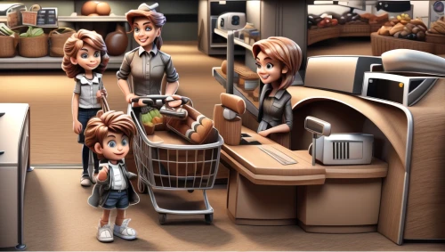 grocery,grocery store,grocer,bakery,kitchen shop,supermarket,vending cart,cashier,vending machines,convenience store,salesgirl,food processing,grocery shopping,shopping icon,doll kitchen,shopping mall,vending machine,pastry shop,pantry,marketplace