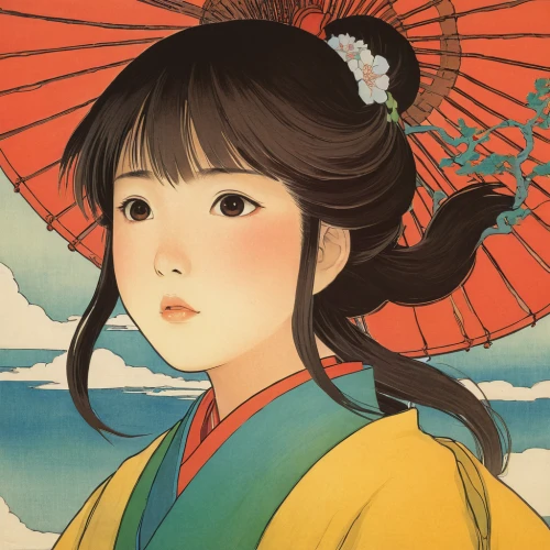 oriental girl,geisha girl,geisha,little girl in wind,oriental princess,hanbok,japanese woman,japanese art,mukimono,cool woodblock images,kimono,wind,oriental painting,oriental,shinto,芦ﾉ湖,goki,windy,motsunabe,spring festival,Illustration,Japanese style,Japanese Style 21