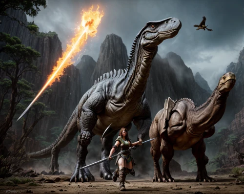 size comparison,landmannahellir,game illustration,massively multiplayer online role-playing game,dino,dinosaruio,prehistoric,dinosaurs,cynorhodon,primeval times,troodon,raptor,ark,game art,saurian,uintatherium,concept art,fantasy picture,dinosaur,prehistoric art