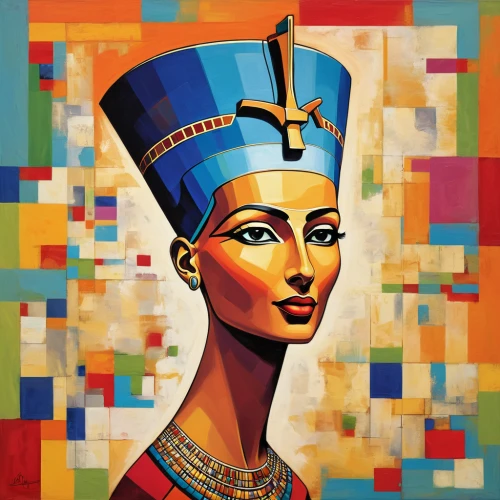 tutankhamun,tutankhamen,ancient egyptian girl,pharaoh,cleopatra,pharaonic,king tut,african art,ramses,african woman,head woman,ancient egyptian,egyptian,ramses ii,ancient egypt,khokhloma painting,oil painting on canvas,nile,egyptians,wpap,Illustration,Vector,Vector 07