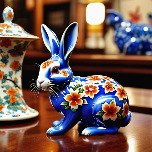 blue and white porcelain,rabbits and hares,american snapshot'hare,whimsical animals,deco bunny,hares,easter rabbits,chinaware,peter rabbit,european rabbit,porcelaine,easter decoration,handicrafts,decorative art,wood rabbit,steppe hare,jack rabbit,dishware,hare,folk art,Photography,General,Realistic