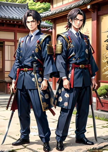 swordsmen,martial arts uniform,kimonos,officers,bird robins,anime japanese clothing,military uniform,samurai,japan pattern,imperial coat,police uniforms,musketeers,sensoji,mukimono,husbands,flag staff,horumonyaki,sanshin,samurai sword,plum blossoms,Anime,Anime,General