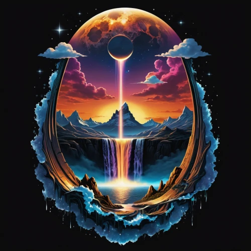 astral traveler,planet eart,phase of the moon,stratovolcano,orb,hanging moon,volcano,earth rise,chasm,planet,alien planet,aura,planet alien sky,libra,crystal ball,3d fantasy,valley of the moon,pendulum,prism ball,fantasia,Photography,General,Realistic