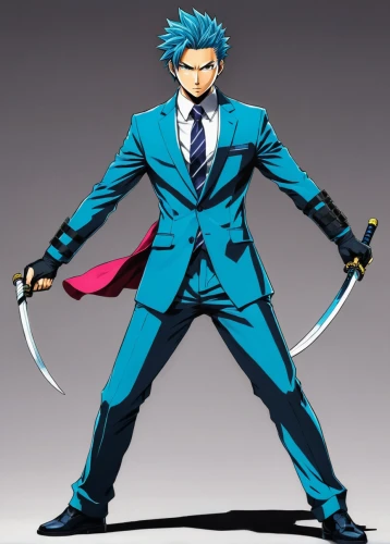 figure of justice,male character,kotobukiya,fighting stance,game figure,swordsman,cleanup,blue snake,revoltech,yukio,the suit,mean bluish,sakana,stand models,uruburu,3d man,3d figure,actionfigure,suit,chollo hunter x,Illustration,Japanese style,Japanese Style 04