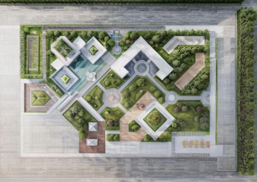 garden elevation,chinese architecture,asian architecture,cube house,view from above,roof landscape,cubic house,architect plan,garden design sydney,the center of symmetry,landscape plan,from above,zen garden,roof garden,japanese zen garden,archidaily,zhengzhou,bird's-eye view,courtyard,urban design,Landscape,Landscape design,Landscape Plan,Park Design