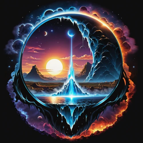 stargate,triquetra,wind rose,electric arc,orb,phase of the moon,planet eart,cosmic eye,time spiral,equilibrium,all seeing eye,space art,tour to the sirens,life stage icon,pentacle,esoteric symbol,portals,om,portal,wormhole,Photography,General,Realistic