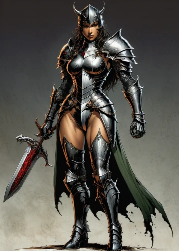 female warrior,warrior woman,knight armor,fantasy warrior,swordswoman,armored,crusader,armor,armored animal,paladin,huntress,alien warrior,joan of arc,armour,knight,heroic fantasy,heavy armour,warlord,hard woman,massively multiplayer online role-playing game,Illustration,American Style,American Style 02