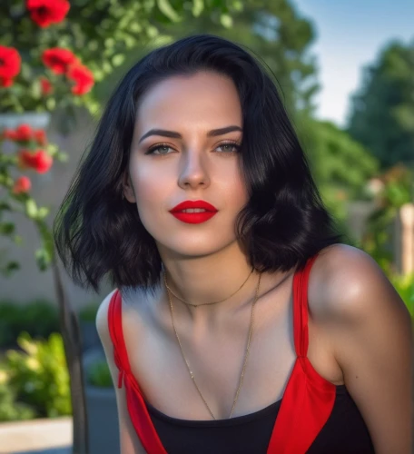 red lipstick,sofia,red lips,red magnolia,romantic portrait,on a red background,retro woman,portrait photography,portrait photographers,girl in red dress,red,red summer,social,red flower,red flowers,beautiful young woman,lady in red,romanian,beautiful girl with flowers,lena,Photography,General,Realistic