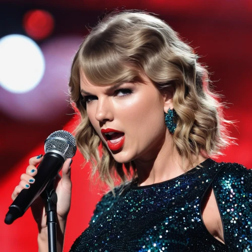 banner,swifts,earpieces,aging icon,red banner,playback,pop music,glitter eyes,red,girl-in-pop-art,wireless microphone,red stapler,performing,wig,fierce,tayberry,curls,singing,teardrops,twenty,Photography,General,Realistic