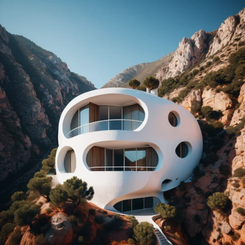 futuristic architecture,cubic house,dunes house,cube house,modern architecture,futuristic art museum,house in the mountains,house in mountains,roof domes,inverted cottage,jewelry（architecture）,arhitecture,futuristic landscape,frame house,holiday home,archidaily,cooling house,luxury real estate,3d rendering,architecture,Photography,Documentary Photography,Documentary Photography 08