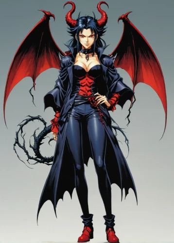 devil,gloxinia,fire devil,dark-type,evil woman,angel and devil,vampire woman,vanessa (butterfly),vampire lady,the devil,evangelion evolution unit-02y,haunebu,evil fairy,yukio,anime japanese clothing,dragon li,goddess of justice,atala,blood maple,daemon,Illustration,Japanese style,Japanese Style 05