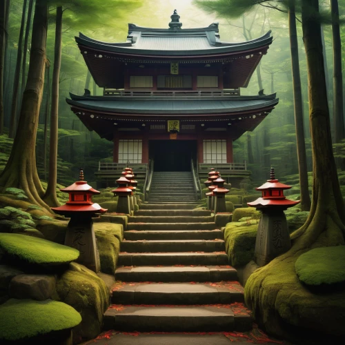 buddhist temple,hall of supreme harmony,chinese temple,japanese shrine,tsukemono,hanging temple,world digital painting,koyasan,pagoda,shinto shrine,ginkaku-ji,asian architecture,淡島神社,rokuon-ji,kumano kodo,nanzen-ji,vipassana,japan landscape,japanese architecture,stone pagoda,Illustration,Abstract Fantasy,Abstract Fantasy 09