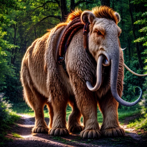 elephants and mammoths,uintatherium,mammoth,cynorhodon,circus elephant,elephant,pachyderm,elephantine,indian elephant,asian elephant,anthropomorphized animals,mahout,philomachus pugnax,reconstruction,muskox,plaid elephant,gnu,african elephant,forest animal,cartoon elephants