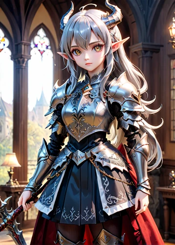 meteora,sterntaler,elza,knight festival,swordswoman,caster,sword lily,vexiernelke,fairy tale character,eufiliya,poker primrose,joan of arc,erika,female warrior,gara,portrait background,cg artwork,fantasia,caerula,knight armor,Anime,Anime,General