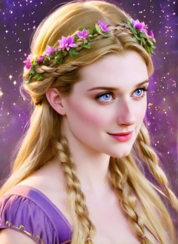 rapunzel,princess anna,violet head elf,fae,fairy tale character,fairy queen,faery,princess sofia,faerie,elsa,rosa 'the fairy,princess' earring,celtic queen,jessamine,fantasy portrait,elven flower,fantasy picture,celtic woman,rose png,aurora