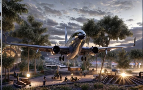 futuristic art museum,casa c-212 aviocar,sky space concept,futuristic landscape,futuristic architecture,seaplane,elves flight,concept art,aerial passenger line,monorail,boeing 247,an aircraft of the free flight,the disneyland resort,propeller-driven aircraft,air transportation,cargo plane,flyover,air transport,airplane crash,the plane