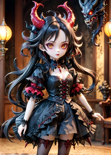 blood maple,gothic fashion,gothic style,artist doll,cloth doll,doll figure,vax figure,painter doll,chibi girl,female doll,evil fairy,gothic woman,gothic,marionette,japanese doll,dress doll,alice,vampire lady,fairy tale character,gothic dress,Anime,Anime,General