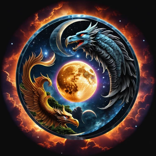 dragon of earth,sun and moon,moon and star background,wyrm,dragon design,chinese dragon,dragon li,dragons,dragon fire,black dragon,sun moon,yin-yang,dragon,yinyang,astrological sign,yin yang,fantasy art,the zodiac sign pisces,moon phase,celestial bodies,Photography,General,Realistic