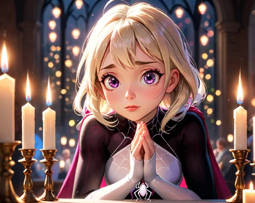violet evergarden,girl praying,candle,candlelight,prayer,burning candle,advent candle,black candle,candlelights,advent candles,pray,candles,burning candles,mercy,gothic portrait,candle light,valentine candle,priest,lux,priestess,Anime,Anime,Cartoon