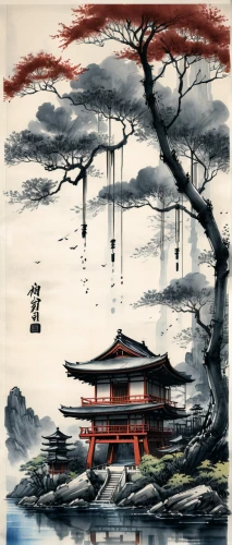 cool woodblock images,oriental painting,japanese art,chinese art,woodblock prints,the japanese tree,silk tree,japan landscape,japanese background,senbon torii,tsukemono,hanging temple,shinto,japanese culture,torii,kimono fabric,japanese icons,japanese shrine,japanese lantern,honzen-ryōri,Illustration,Paper based,Paper Based 30