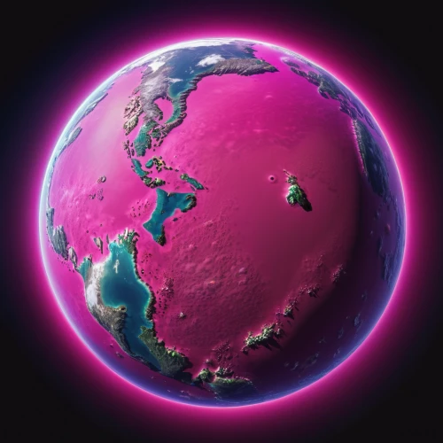 earth in focus,little planet,magenta,planet,planet eart,small planet,kerbin planet,alien planet,planet earth,northern hemisphere,purple and pink,pink-purple,gas planet,planet earth view,south pole,continent,globe,terraforming,alien world,orbital,Photography,General,Realistic