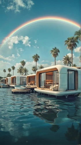 houseboat,floating huts,cube stilt houses,idyllic,mobile home,house by the water,house trailer,florida home,recreational vehicle,floating island,floating islands,luxury real estate,island suspended,holiday home,inverted cottage,motorhomes,cabana,pool house,luxury property,multihull