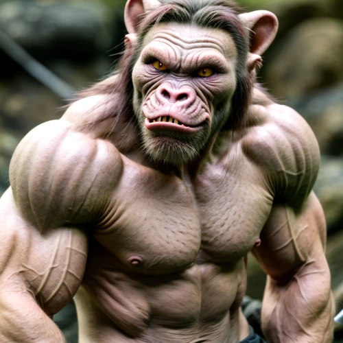 ape,bodybuilding,chimp,ogre,gorilla,chimpanzee,silverback,bodybuilder,war monkey,kong,body building,tarzan,brute,hanuman,primate,hulk,incredible hulk,body-building,orc,the monkey
