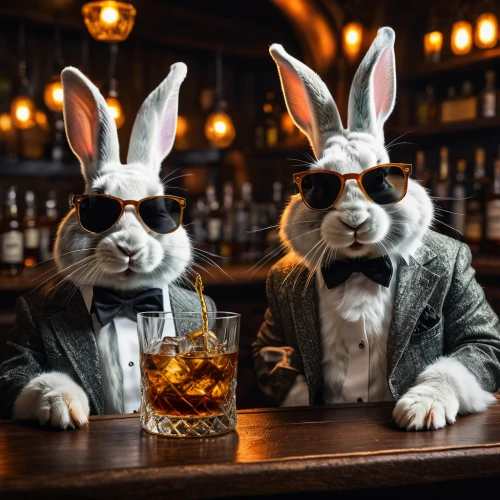 american snapshot'hare,jack rabbit,chivas regal,fox and hare,bunnies,old fashioned,cocktails,businessmen,bourbon whiskey,easter rabbits,prohibition,drinking party,single malt scotch whisky,business icons,business meeting,unique bar,business men,cocktail,american whiskey,rabbits,Photography,General,Fantasy