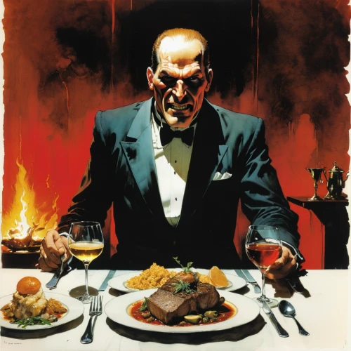 waiter,fine dining restaurant,fine dining,dining,omnivore,exclusive banquet,appetite,restaurants online,dinner party,waiting staff,enjoy the meal,cooking book cover,caterer,steakhouse,romantic dinner,meat kane,diner,kingpin,gluttony,food and wine,Illustration,Paper based,Paper Based 12