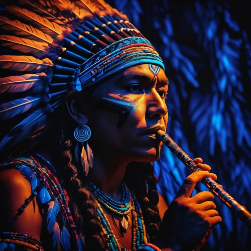 tribal chief,american indian,shaman,the american indian,native american,shamanic,amerindien,shamanism,indian drummer,indigenous,tribal,pachamama,native,indian headdress,aztec,indigenous culture,neon body painting,indigenous painting,war bonnet,aborigine,Photography,General,Fantasy