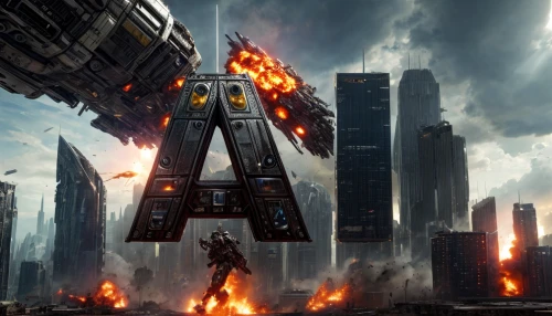 district 9,kryptarum-the bumble bee,destroyed city,dreadnought,sci fi,detonator,black city,thane,high-rises,rocket raccoon,imax,transformers,impact tower,guardians of the galaxy,digital compositing,megatron,marvels,city in flames,metropolis,armageddon,Realistic,Movie,Warzone