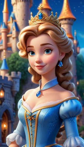 princess sofia,cinderella,princess anna,elsa,rapunzel,fairy tale character,tiana,princess' earring,disney character,the snow queen,disneyland park,cinderella's castle,sleeping beauty castle,fairy tale icons,tangled,princess,disneyland paris,disney castle,shanghai disney,tiara,Unique,3D,Isometric